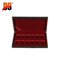 DS Recyclable Wooden Metal Charts Collection Boxes Customized Gold Commercial Coin Storage Display Wood Decorative Box